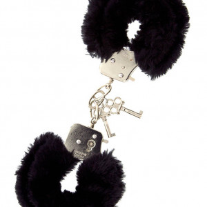 Metal Handcuff With Plush Black