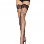 729201 STAY UP LYCRA INDUSTRIAL FISHNET THIGH HIGH O/S BLK