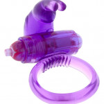 Rabbit Silicone Vibrating Cockring Purple