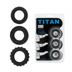 Titan 3 in 1 Silicone Rings Black