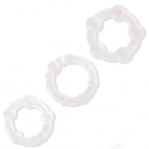 Beaded Cockring Set. Clear