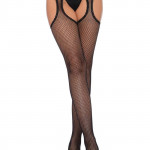 Fishnet suspender hose, black, O/S