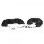 Fetish Pleasure Fluffy Hand Cuffs Black