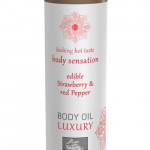 Luxury body oil edible - Strawberry &amp; Red Pepper 75ml