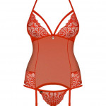 838-COR-3 corset &amp; thong red S/M