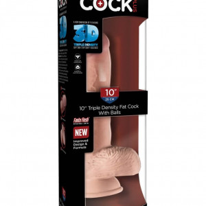 10" Triple Density Fat Cock with Balls Light