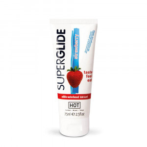 HOT Superglide edible lubricant waterbased - STRAWBERRY 75 ml