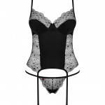 Sharlotte corset &amp; thong black L/XL