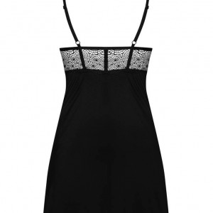 Sharlotte chemise &amp; thong black S/M