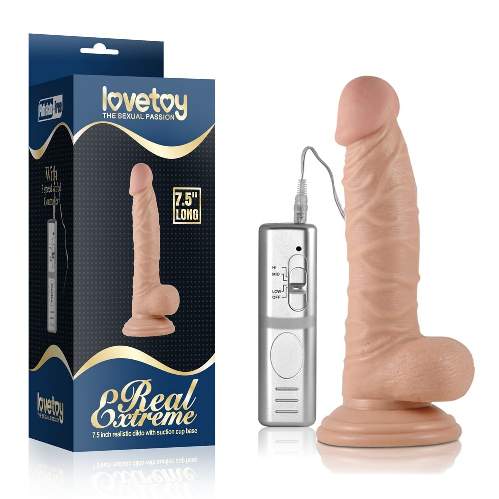 7.5" Real Extreme Vibrating Dildo 7.5" Real Extreme Vibrating Dildo