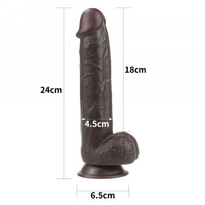 9'' Sliding Skin Dual Layer Dong Brown