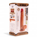 XMEN 7.6 inch Double Layer Silicon Dildo Brown