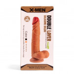 XMEN 7.6 inch Double Layer Silicon Dildo Brown