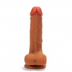 X-MEN 8.3 inch Double Layer Silicone Dildo Brown