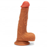 X-MEN 8.3 inch Double Layer Silicone Dildo Brown