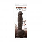 Colours - Pleasures - Vibrating - 5" Dildo - Dark Brown