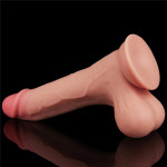 8.5'' Sliding Skin Dual Layer Dong - Whole Testicle