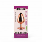 X-MEN Secret Shine Metal Butt Plug Rose Gold Heart L