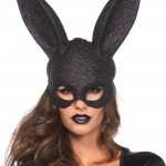 Glitter Masquerade Rabbit Mask Black