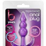 B YOURS TRIPLE BEAD ANAL PLUG PURPLE