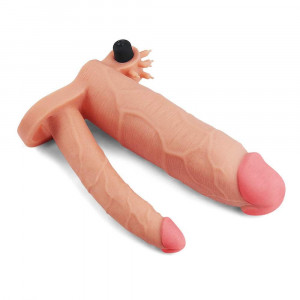 Add 3" Vibrating Double Penis Sleeve