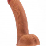 Dual-Layered Silicone 8 inch Dildo Brown