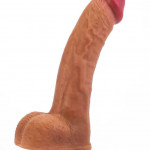 Dual-Layered Silicone 8 inch Dildo Brown