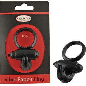 Malesation Vibro Rabbit Ring Black