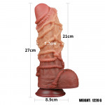 10.5'' Dual layered Platinum Silicone Cock with Rope