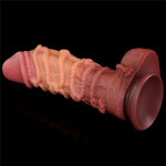 10.5'' Dual layered Platinum Silicone Cock with Rope