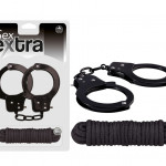 SEX EXTRA - METAL CUFFS &amp; LOVE ROPE BLACK