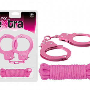 SEX EXTRA - METAL CUFFS &amp; LOVE ROPE PINK