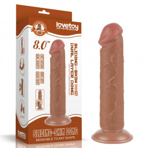 8'' Sliding Skin Dual Layer Dong Brown II