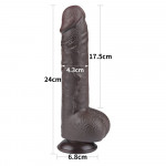 9.5'' Sliding Skin Dual Layer Dong Black