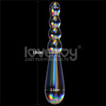 Twilight Gleam Glass Dildo- Rising Ripples