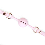 White &amp; Pink Fairy Goat Leather Ball Gag