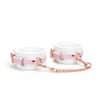 White &amp; Pink Fairy Goat Leather Hand Cuffs