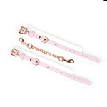 White &amp; Pink Fairy Goat Leather Hand Cuffs