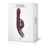 TITANZ 8.5" SILICONE RECHARGEABLE VIBRATOR IN RUBINE RED