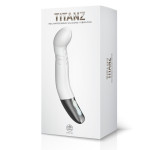 TITANZ 8" SILICONE RECHARGEABLE VIBRATOR IN IVORY WHITE