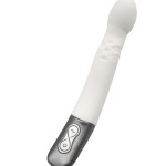 TITANZ 8" SILICONE RECHARGEABLE VIBRATOR IN IVORY WHITE