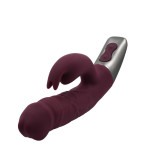 TITANZ 7" SILICONE RECHARGEABLE VIBRATOR IN RUBINE RED