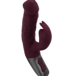 TITANZ 7" SILICONE RECHARGEABLE VIBRATOR IN RUBINE RED