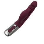 TITANZ 7" SILICONE RECHARGEABLE VIBRATOR IN RUBINE RED