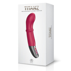 TITANZ 7" SILICONE RECHARGEABLE VIBRATOR IN PINK