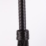 Kid Handle Kid Leather Braided Tails Black