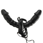 Vibrating Double Delight Strap-On Black