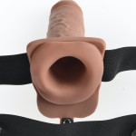 7" Hollow Strap-On with Remote Tan/ Black