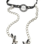 O-Ring Gag Nipple Clamps Black/Silver