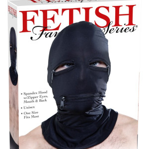 Zipper Face Hood Black